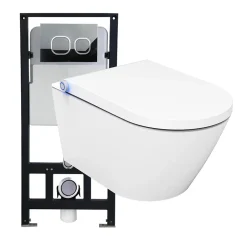 Bernstein Bâti-support Toilettes Japonais céramique, WC lavant japonais pack complet - 38,4x59,3x38cm - Basic 1102 Modèle 4111 satin* Wc Japonais