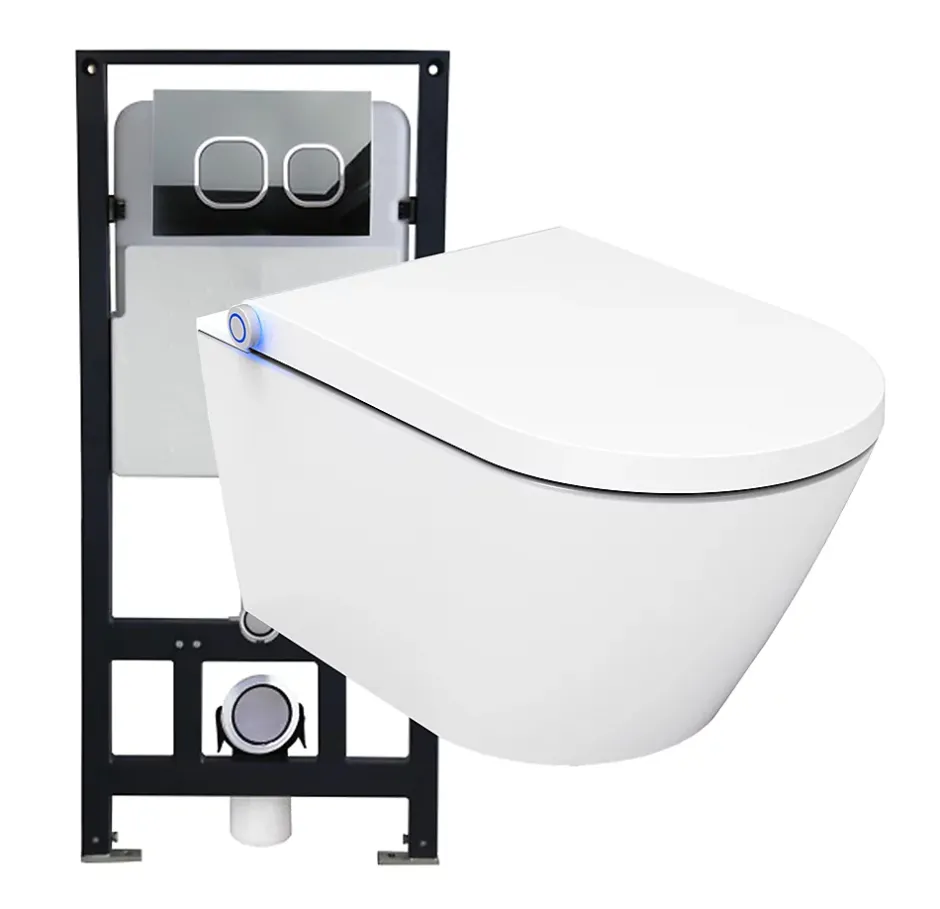 Bernstein Bâti-support Toilettes Japonais céramique, WC lavant japonais pack complet - 38,4x59,3x38cm - Basic 1102 Modèle 4111 satin* Wc Japonais