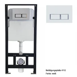 Bernstein Bâti-support Toilettes Japonais céramique, WC lavant japonais pack complet - 38,4x59,3x38cm - Basic 1102 Modèle 4112 blanc mat* Wc Japonais
