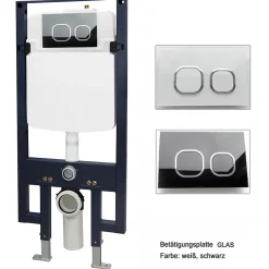 Bernstein Bâti-support Toilettes Japonais céramique, WC lavant japonais + télécommande - 38,4x59,3x38cm - PRO+ 1102 - Plaque verre blanc* Wc Japonais