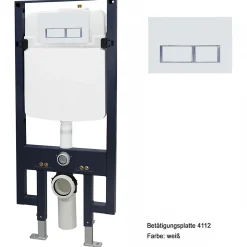 Bernstein Bâti-support Toilettes Japonais céramique, WC lavant japonais + télécommande - 38,4x59,3x38cm - PRO+ 1102 - Plaque 4112 blanc mat* Wc Japonais