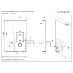 Sanindusa Bâti-support WC suspendu avec habillage blanc complet insonorisé prêt à poser SANGLASS WALL 3/6L