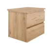 Swiss Aqua Technologies B-Way 59x50x45 cm meuble de salle de bain suspendu avec plaque de recouvrement, 2 tiroirs, chêne mat (BWAY260OAKDESK)