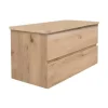 Swiss Aqua Technologies B-Way 99x50x45 cm meuble de salle de bain suspendu avec plaque de recouvrement, 2 tiroirs, chêne mat (BWAY2100OAKDESK)* Meuble Sous-Vasque