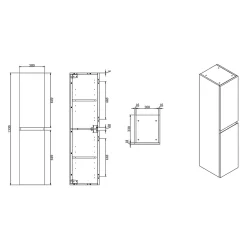 Swiss Aqua Technologies B-Way 30x133x35 cm meuble de salle de bain haut à suspendre, noyer mat (BWAY35N)