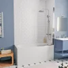 Swiss Aqua Technologies By Kaldewei 150x70 cm Ensemble baignoire Vivien universelle + Pare baignoire pivotant chrome + pieds (SATVIVI150-SETP1)