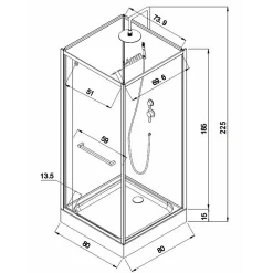 Sanitaire Cabine carrée PRADO 2.0 80x80 cm* Cabine De Douche