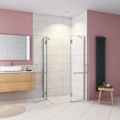 AICA Sanitaire Cabine de douche - 8 mm Verre Anticalcaire - 120 x 90 x190 cm - alu Chrome - avec porte-serviette* Cabine De Douche