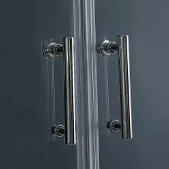 GoodHome Cabine de douche 1/4 de cercle l.90 x L.90 x H.215 cm – hydromassante, gris anthracite, profilés chromés, montage rapide, Onega
