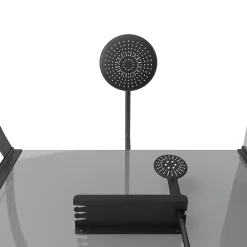 Galedo Cabine de douche 1/4 de cercle l.90 x L.90 x H.215 cm – équipements noir mat, grande ouverture, Grey Touch* Cabine De Douche