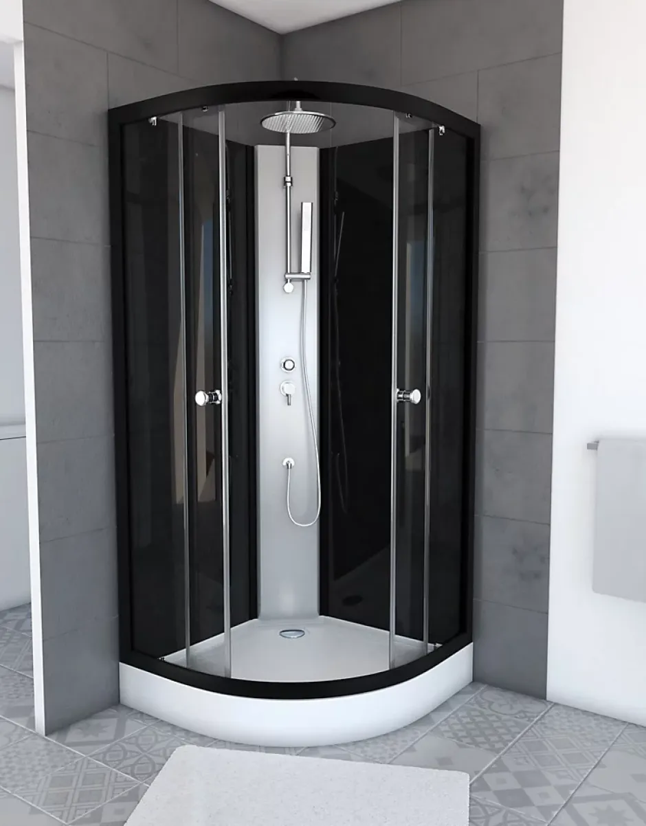Aurlane Cabine de douche 1/4 de cercle 85x85x225cm - NEBULA