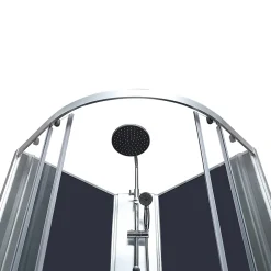 GoodHome Cabine de douche 1/4 de cercle l.85 x L.85 x H.225 cm – hydromassante, chromé, montage rapide, Onega* Cabine De Douche