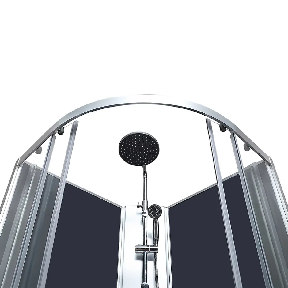 GoodHome Cabine de douche 1/4 de cercle l.85 x L.85 x H.225 cm – hydromassante, chromé, montage rapide, Onega* Cabine De Douche