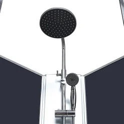 GoodHome Cabine de douche 1/4 de cercle l.85 x L.85 x H.225 cm – hydromassante, chromé, montage rapide, Onega* Cabine De Douche