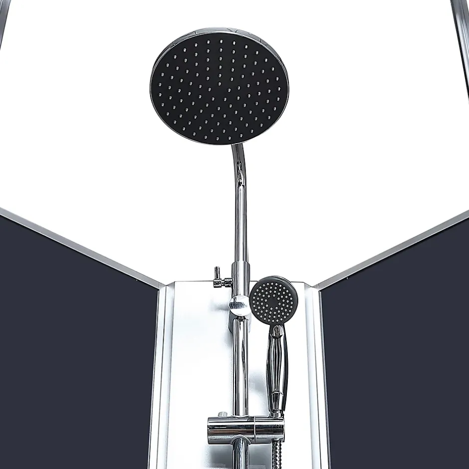 GoodHome Cabine de douche 1/4 de cercle l.85 x L.85 x H.225 cm – hydromassante, chromé, montage rapide, Onega* Cabine De Douche