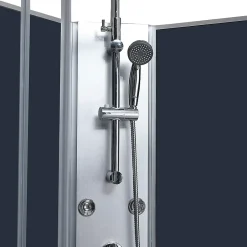GoodHome Cabine de douche 1/4 de cercle l.85 x L.85 x H.225 cm – hydromassante, chromé, montage rapide, Onega* Cabine De Douche
