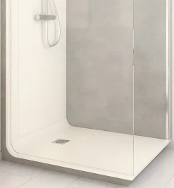 Cabine de douche à l’italienne l.80 x L.120 x H.218 cm – effet pierre grise, receveur de plain-pied, Elmer Serenity