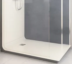 Cabine de douche à l’italienne l.80 x L.140 x H.218 cm – effet béton, receveur de plain-pied, Elmer Serenity* Cabine De Douche Pmr