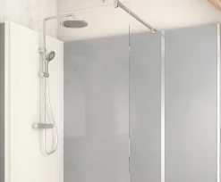 Cabine de douche à l’italienne l.90 x L.170 x H.218 cm – effet ciment, receveur de plain-pied, Elmer Serenity* Cabine De Douche Pmr