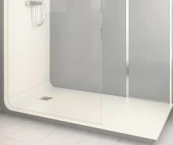 Cabine de douche à l’italienne l.90 x L.170 x H.218 cm – effet ciment, receveur de plain-pied, Elmer Serenity* Cabine De Douche Pmr