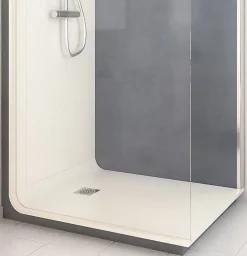 Cabine de douche à l’italienne l.90 x L.120 x H.218 cm – effet béton, receveur de plain-pied, Elmer Serenity* Cabine De Douche|Cabine De Douche Pmr