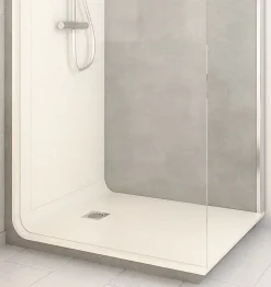Cabine de douche à l’italienne l.90 x L.120 x H.218 cm – effet pierre grise, receveur de plain-pied, Elmer Serenity* Cabine De Douche Pmr|Cabine De Douche