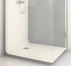 Cabine de douche à l’italienne l.80 x L.120 x H.218 cm – effet ciment, receveur de plain-pied antidérapant, Elmer Serenity* Cabine De Douche Pmr