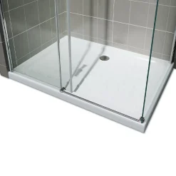 Saniverre Cabine de douche ALIXA H.200 cm porte coulissante en verre 8 mm transparent 85 x 150 cm (porte 150) -