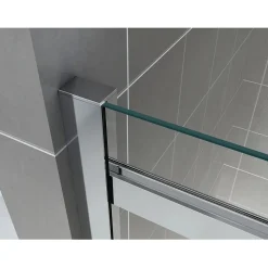 Saniverre Cabine de douche ALIXA H.200 cm porte coulissante en verre 8 mm transparent 85 x 150 cm (porte 150) -