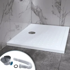 Saniverre Cabine de douche ATÉA-BLACK H.180 cm, 80 x 90 cm, 2 portes pliantes et pivotantes, verre transparent 6 mm + receveur -