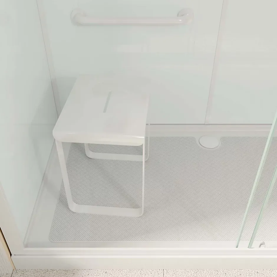 Aurlane Cabine de douche blanche sécurisée et accessible à tous 160x85x220cm - Mitigeur Thermostatique* Cabine De Douche