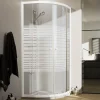 Idralite Cabine de Douche Blanche Demi-Circulaire 90x90 CM H185 Verre Sérigraphié mod. Blanc* Cabine De Douche