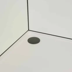 Aurlane Cabine de douche carrée 80x80x200 cm - Porte pivotante - Fonds Blancs & Profilés Noir Mat