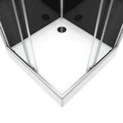 Aurlane Cabine de douche carrée 80x80x195 - Portes coulissantes en verre trempé 5mm - SQUARY BLACK 2* Cabine De Douche
