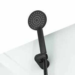 Aurlane Cabine de douche carrée 80x80x200cm - Porte pivotante - Fonds Blancs - Receveur et Profilés Noirs* Cabine De Douche