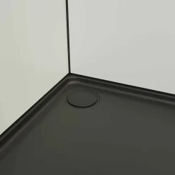 Aurlane Cabine de douche carrée 80x80x200cm - Porte pivotante - Fonds Blancs - Receveur et Profilés Noirs* Cabine De Douche