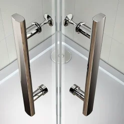 AICA Sanitaire Cabine de douche coulissante angle 90x90x185 cm - Verre sécurit 6 mm - Chrome* Cabine De Douche