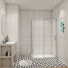 AICA Sanitaire cabine de douche coulissante 120x80x195cm,Installation réversible,8mm verre de sécurité,porte de douche coulissante* Cabine De Douche