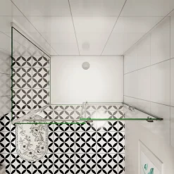 AICA Sanitaire cabine de douche coulissante 120x80x195cm,Installation réversible,8mm verre de sécurité,porte de douche coulissante* Cabine De Douche