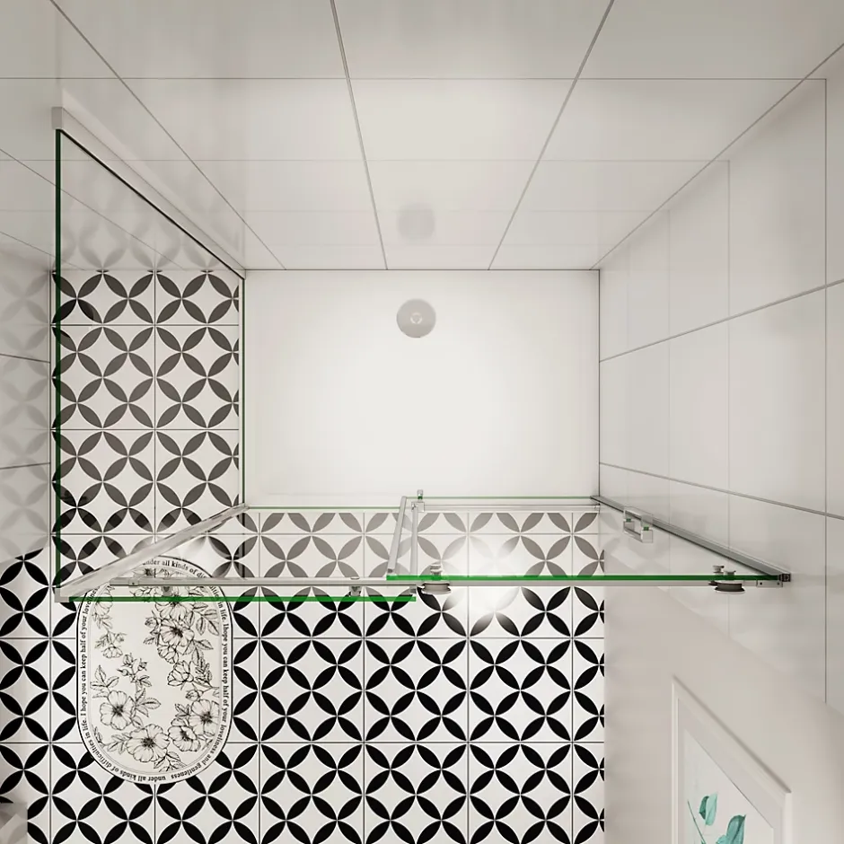 AICA Sanitaire cabine de douche coulissante 120x80x195cm,Installation réversible,8mm verre de sécurité,porte de douche coulissante* Cabine De Douche
