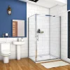 AICA Sanitaire Cabine de douche coulissante - 110 x 70 x 190 cm - 5 mm Verre sécurit transparent - Aluminium chromé