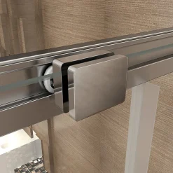 AICA Sanitaire Cabine de douche coulissante angle 80x80x185 cm - Verre sécurit 6 mm - Chrome* Cabine De Douche