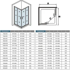 AICA Sanitaire Cabine de douche coulissante angle 80x80x185 cm - Verre sécurit 6 mm - Chrome* Cabine De Douche