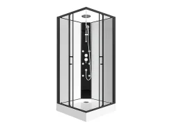 Vente-unique Cabine de douche d'angle hydromassante - L80 x l80 x H225 cm - KIVORA