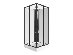 Vente-unique Cabine de douche d'angle hydromassante - L80 x l80 x H225 cm - KIVORA