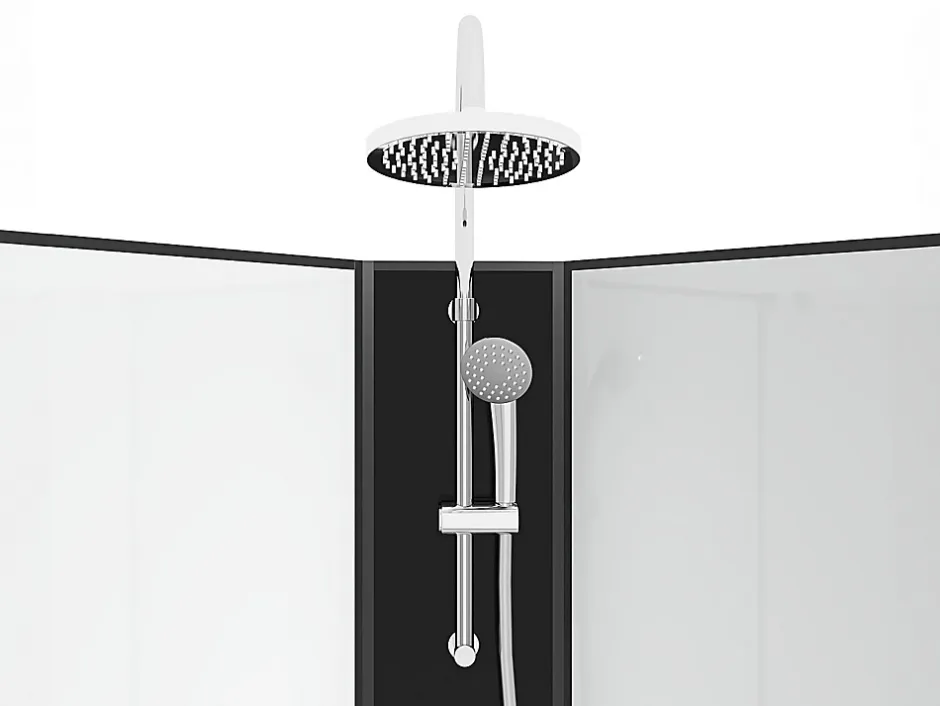 Vente-unique Cabine de douche d'angle hydromassante - L80 x l80 x H225 cm - KIVORA