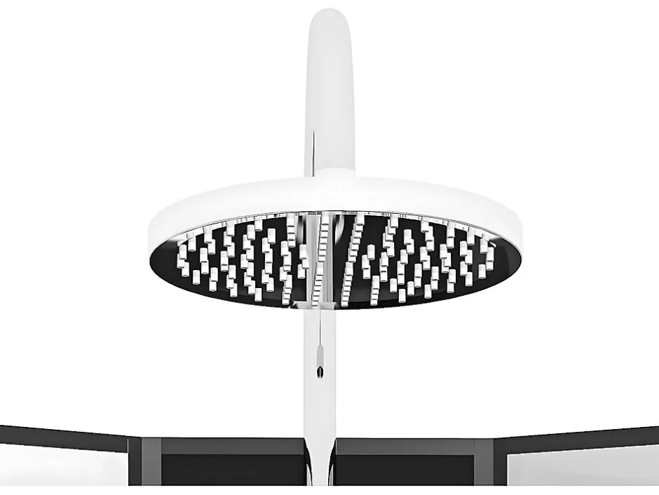Vente-unique Cabine de douche d'angle hydromassante - L80 x l80 x H225 cm - KIVORA