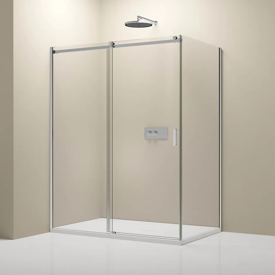Bernstein Cabine de douche d'angle, verre clair 6mm, porte coulissante - NT806 FLEX 100x80x195cm* Paroi De Douche