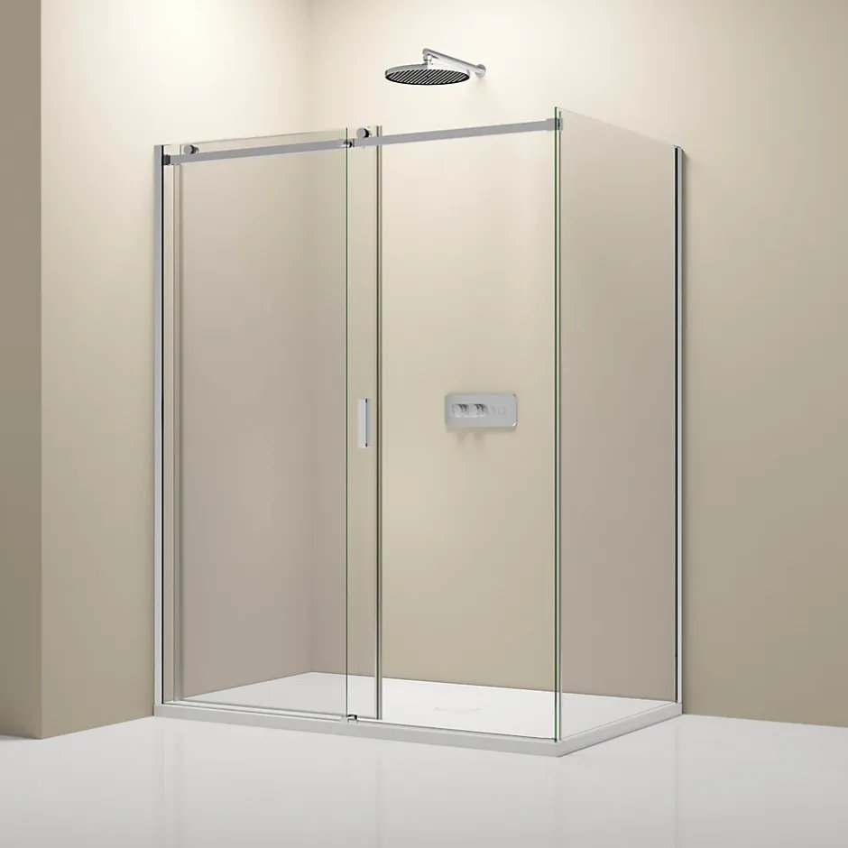 Bernstein Cabine de douche d'angle, verre clair 6mm, porte coulissante - NT806 FLEX 100x80x195cm* Paroi De Douche
