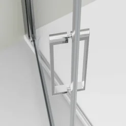 Bernstein Cabine de douche d'angle 100x100x195cm (LxPxH) verre 8mm, 1 porte battante 100cm, Profilé chrome - NT416* Porte De Douche